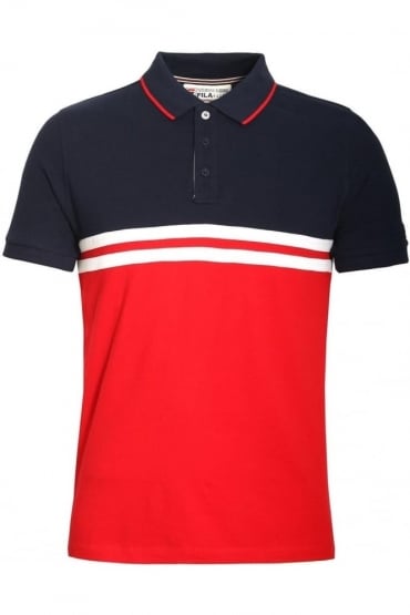 Domeneco Cut & Sew Block Polo Shirt l Chinese Red