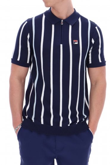 Giorgiou 1/4 Zip Short Sleeve Men's Polo Shirt | Fila Navy