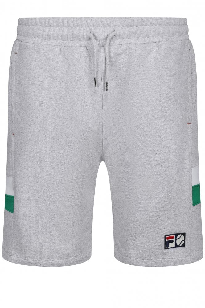 FILA VINTAGE Langlen Stripe Detail Mens Fleece Tennis Shorts | Light Grey