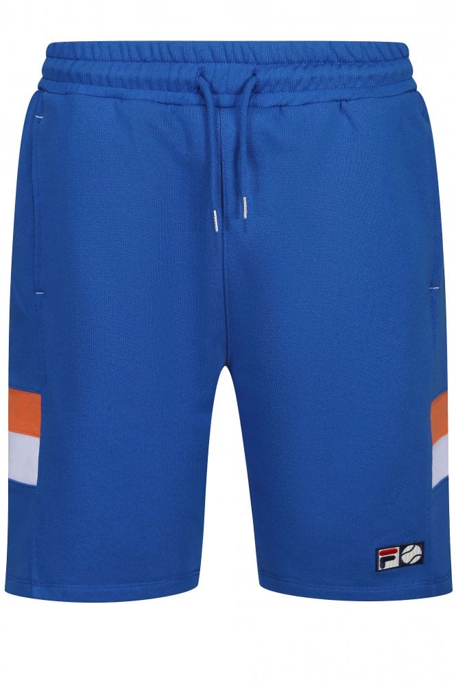 FILA VINTAGE Langlen Stripe Detail Mens Fleece Tennis Shorts | Strong Blue