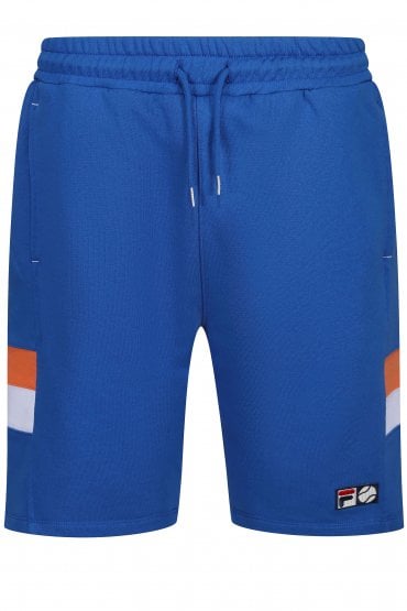 Langlen Stripe Detail Mens Fleece Tennis Shorts | Strong Blue