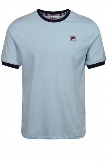 Marconi Essential Ringer Mens Crew Neck T-Shirt | ClearBlue/Peacoat