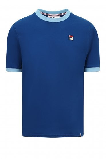 Marconi Essential Ringer Mens Short Sleeve Cotton Crew Neck T-Shirt | Navy