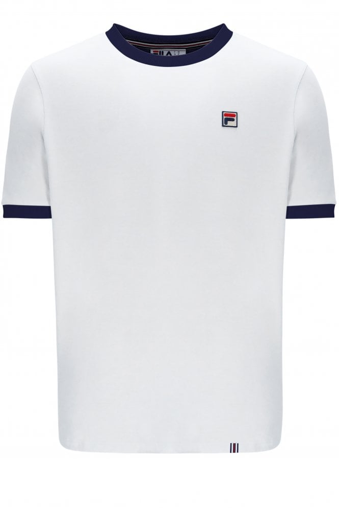 FILA VINTAGE Marconi Essential Ringer Mens T-Shirt | White / Fila Navy