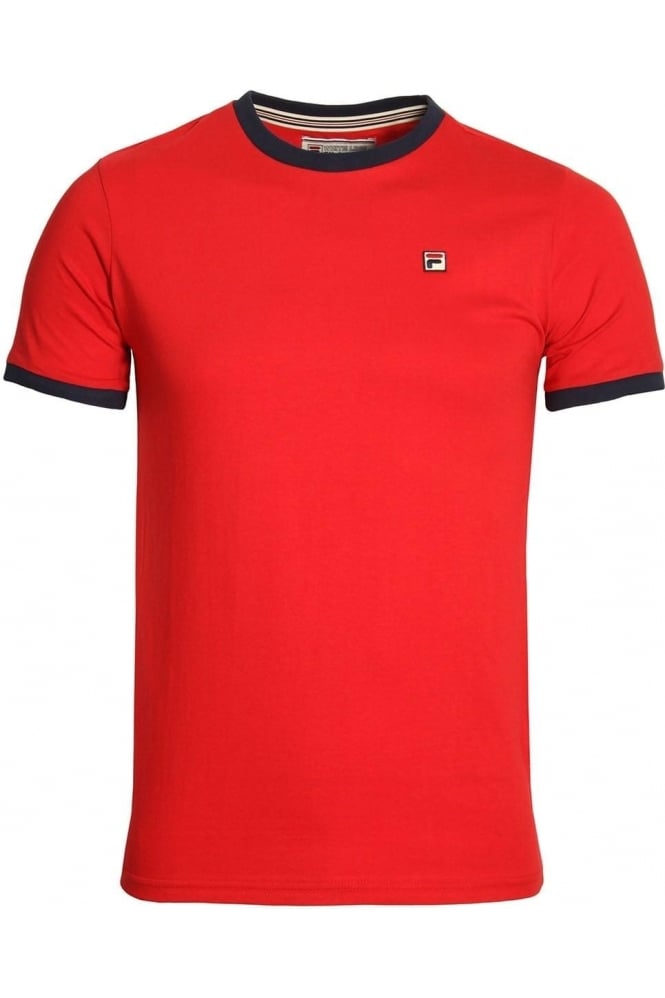 FILA VINTAGE Marconi Essential Ringer T-Shirt Chinese Red