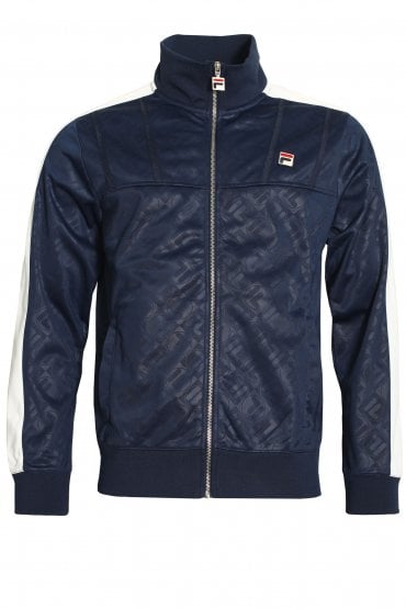 Palmer Funnel Neck Track Top | Peacoat/White