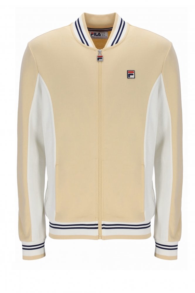 FILA VINTAGE Settanta Baseball Style Mens Track Top | Beige White