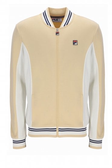 Settanta Baseball Style Mens Track Top | Beige White