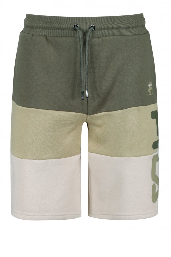 FILA VINTAGE Stu 2 Cut n Sew Logo Jog Shorts | Olive/Khaki/Cement