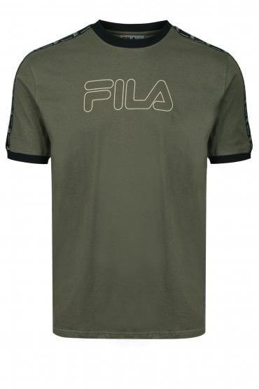Thebe Woven Tape T-Shirt | Olive/Kalamata