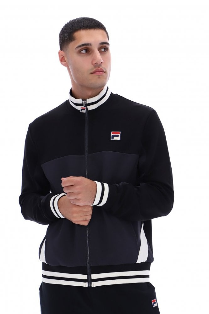 FILA VINTAGE Tiebreaker Track Jacket | Black / Charcoal / Gardenia