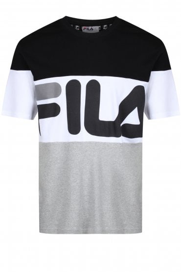 Vialli Colour Block T-Shirt | Black/grey/white