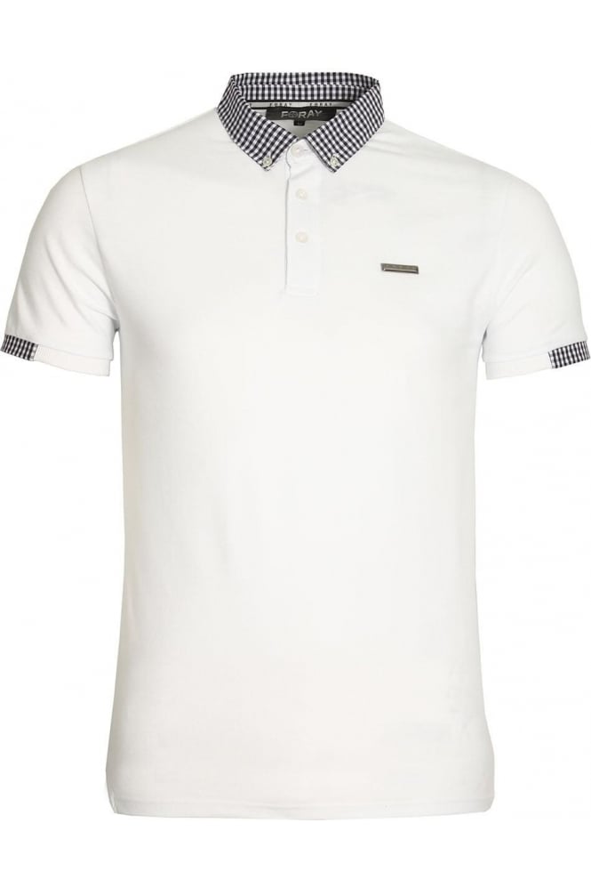 FORAY Marina Pique Cotton Polo Shirt | White