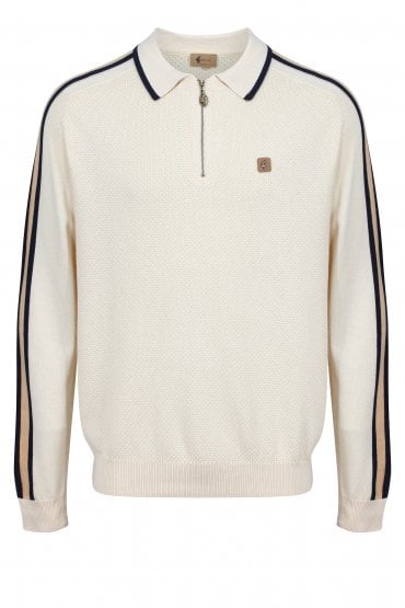Atlas Long Sleeve Raglan Zip Neck Polo Shirt | Oat
