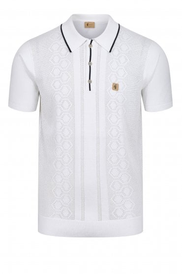 Bronson Knitted Polo Shirt | White