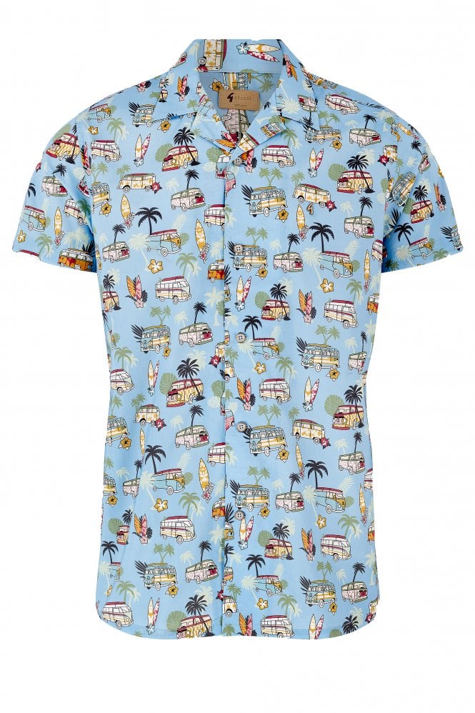 GABICCI Camper Surf Men's Short Sleeve Cotton Shirt
