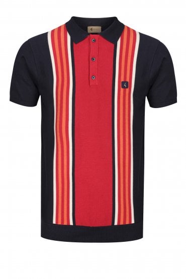 Casbah Multi Stripe Polo Shirt | Navy