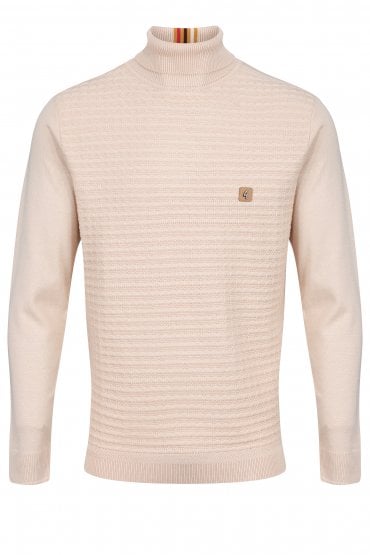 Coaster Polo Neck Jumper | Oatmeal