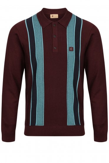 Croxted Ottoman Panel Polo Shirt | Oxblood