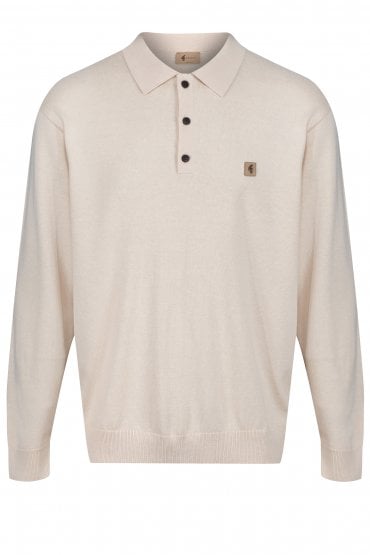 Francesco Long Sleeve Men's Polo Shirt | Cream