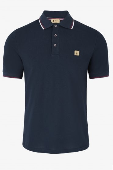 Jordan Fine Knit Mens Short Sleeve Polo Shirt | Navy