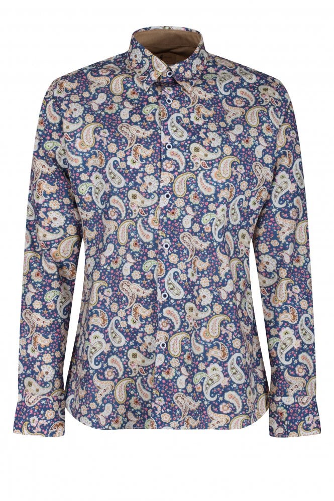 GABICCI Kraft Long Sleeve Paisley Shirt | Hay