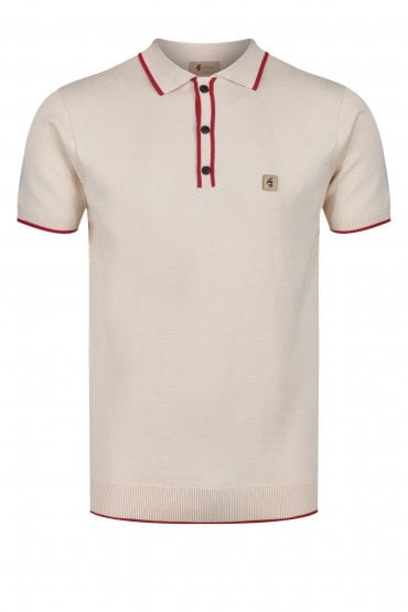 Lineker Short Sleeve Tipped Edge Polo Shirt | Oat