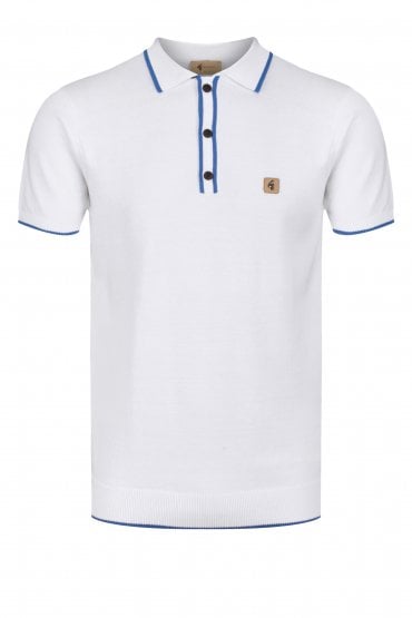 Lineker Short Sleeve Tipped Edge Polo Shirt | White