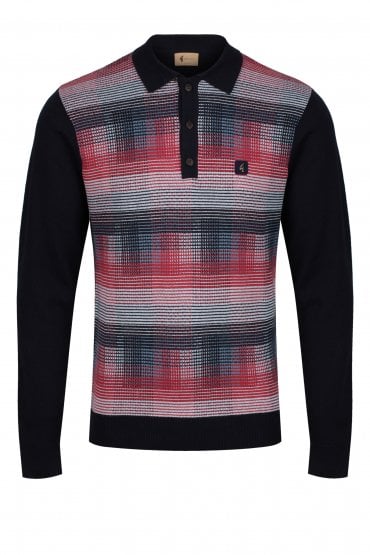 Matrix Long Sleeve Polo Shirt |Navy