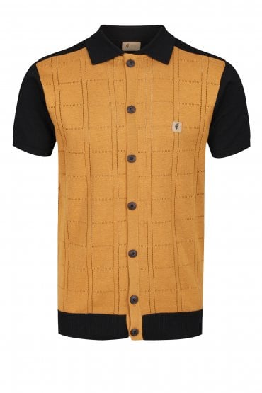 Morgan Airtex Button Though Polo Shirt | Black