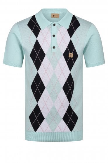 Vintage Bogart Argyle Men's Polo Shirt | Glass
