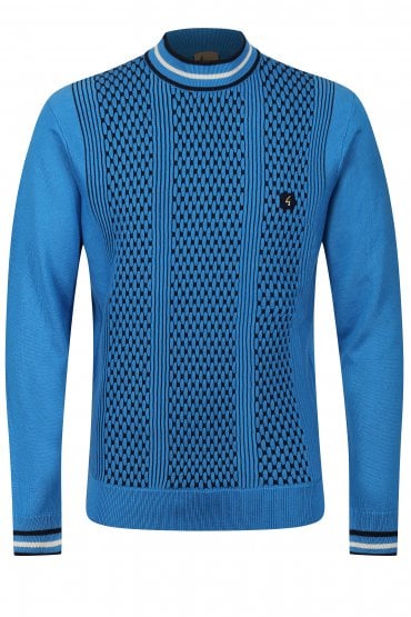 Gerard Mock Turtle Neck Mens Sweater - Adriatic