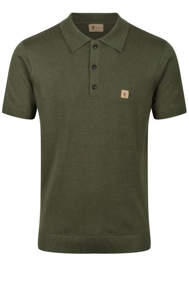 Jackson Short Sleeve Fine Knit Mens Polo Shirt - Olivio