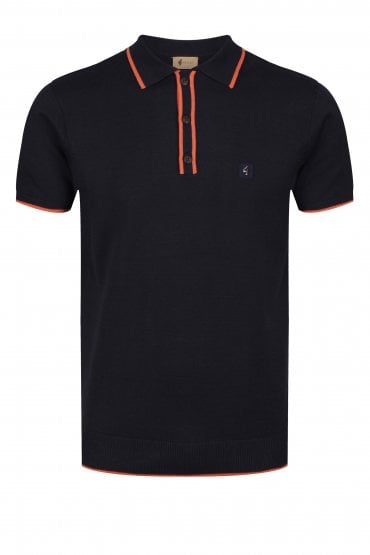 Lineker Short Sleeve Tipped Edge Polo Shirt | Navy