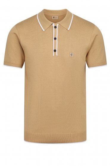 Lineker Tipped Polo Shirt | Sand