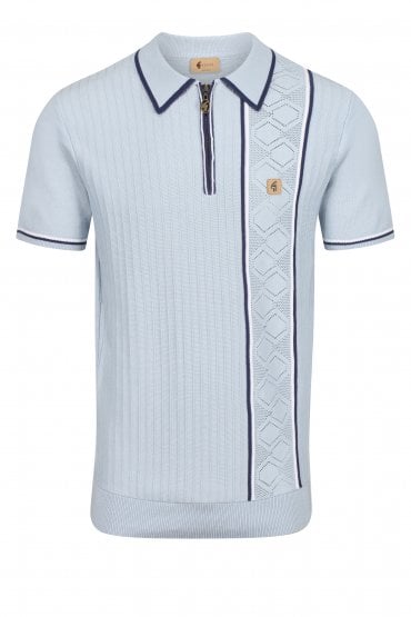 McQueen Short Zip Polo Shirt | Ice
