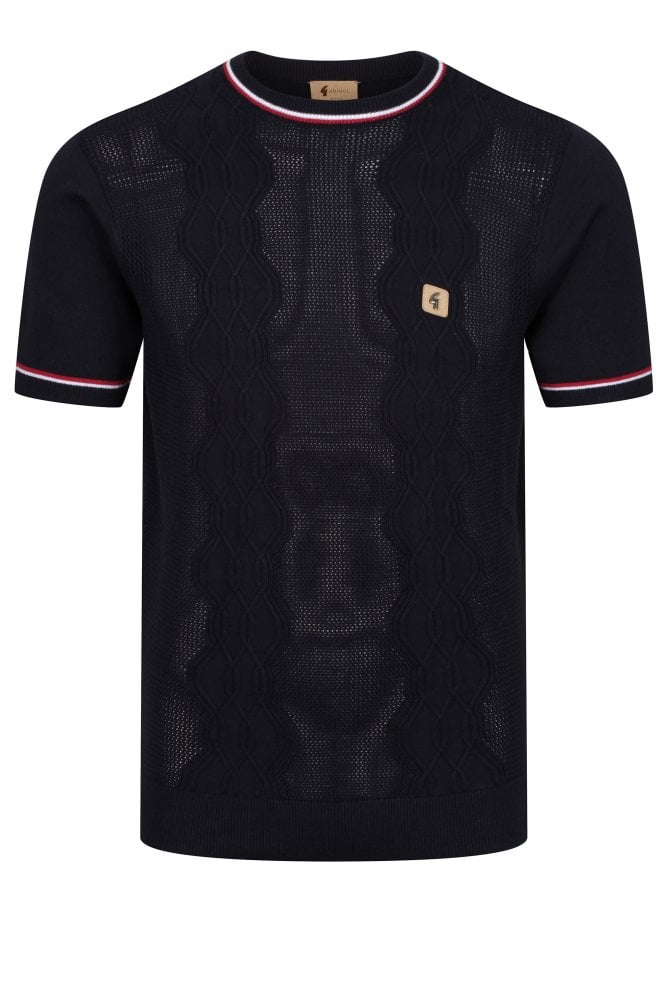 GABICCI Newman Knitted T-Shirt | Navy