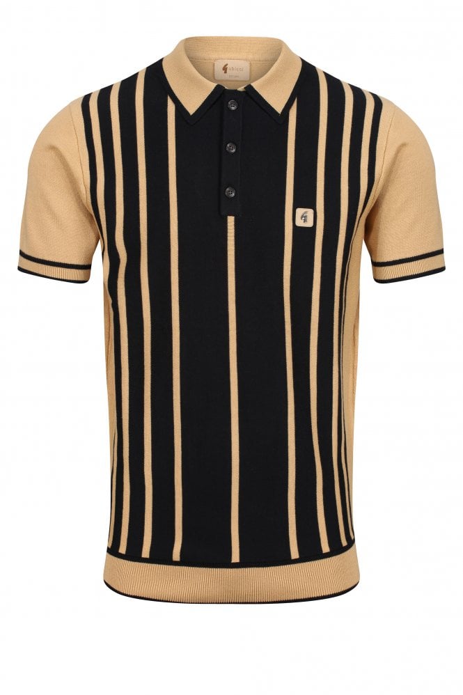 GABICCI Peck Knitted Polo Shirt | Sand
