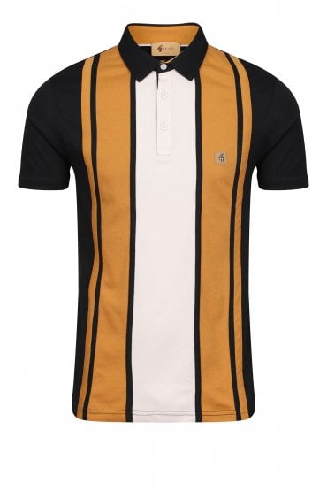 Shatter Short Sleeve Panel Jersey Polo Shirt | Black