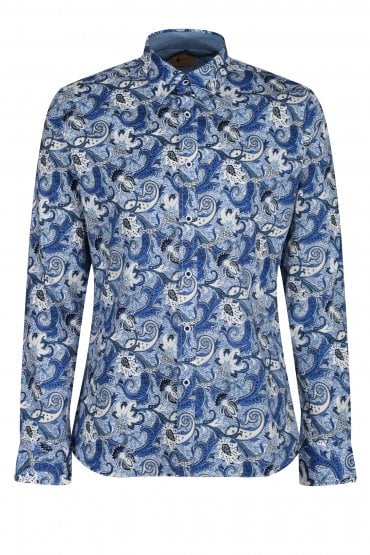 Slick Long Sleeve Paisley Shirt | Cologne