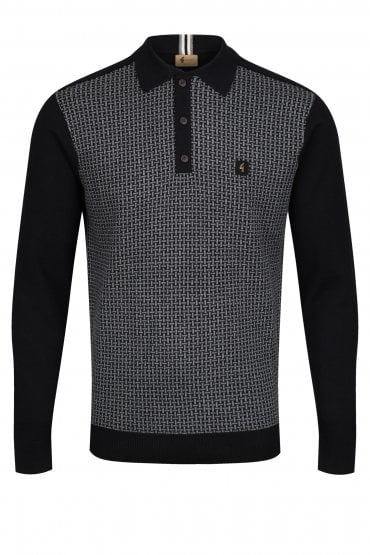 Weaver Long Sleeve Polo Shirt | Black