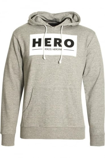Block Logo Hoodie Grey Marl