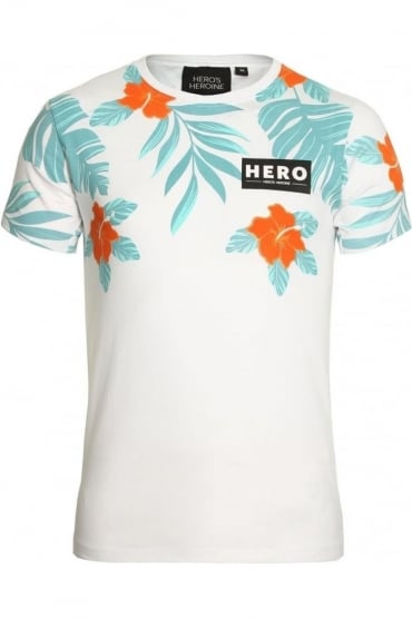 Half Hibiscus T-Shirt White
