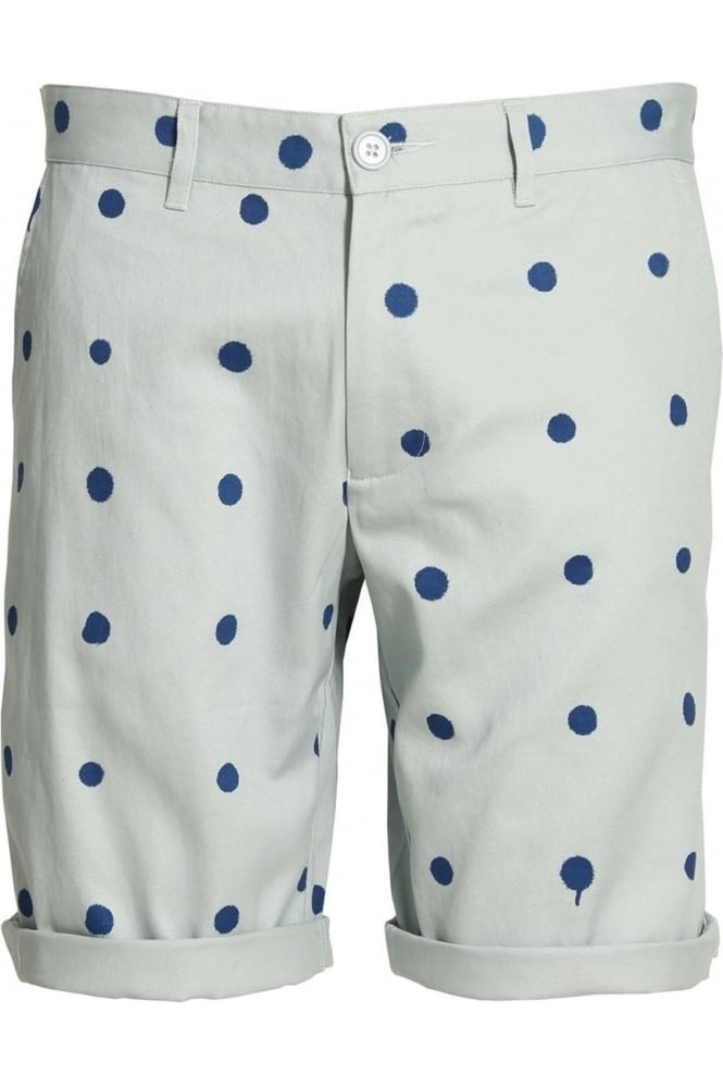 HEROS HEROINE Polka Dot Cotton Twill Shorts | Blue