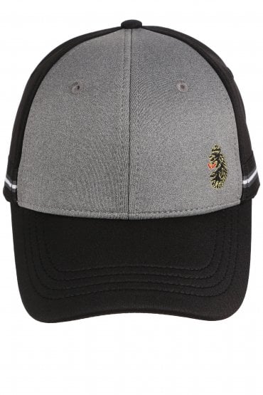 Amon Colour Block Tape Detail Baseball Cap | Black