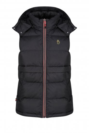 Egrit Quilted Gilet With Detachable Hood |Black