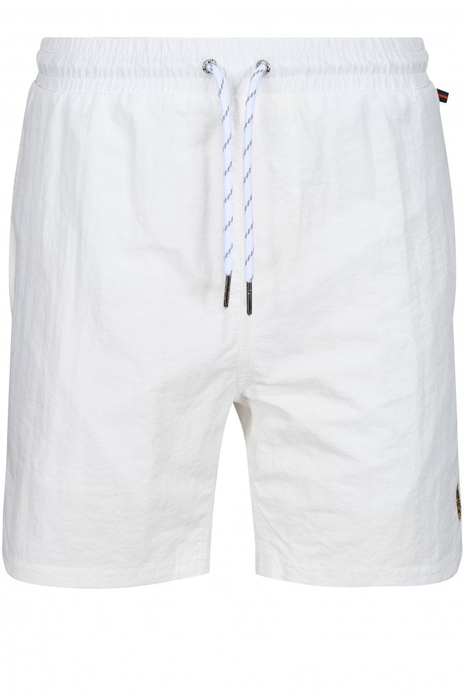 LUKE SPORT Great Gold Lion Swim Shorts | White