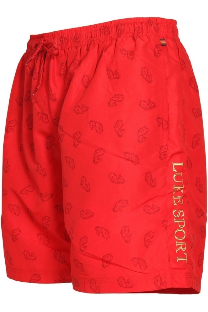 LUKE SPORT Mathews Monogrammed Shorts | Marina Red