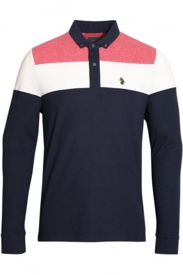 Mickey Spacers Long Sleeve Polo Shirt | Lux Navy