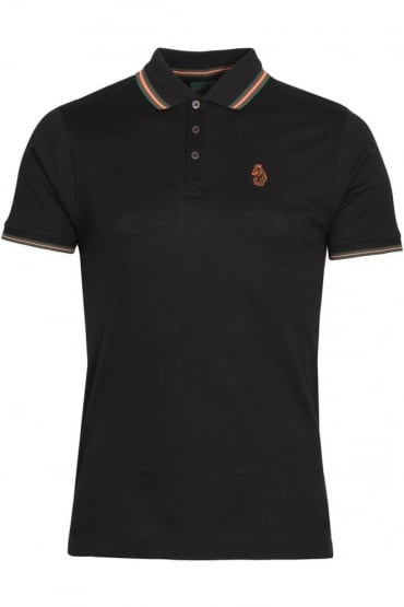 Minter Cotton Pique Polo Shirt | Black